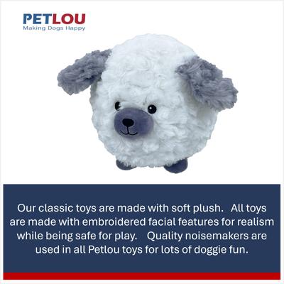 Show full view: Petlou Classic Dog Ball Squeaky Plush Dog Toy, 8-in slide 4 of 5