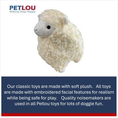 Show full view: Petlou Classic Lamb Squeaky Plush Dog Toy, 10-in slide 4 of 6