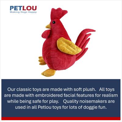 Show full view: Petlou Classic Rooster Squeaky Plush Dog Toy, 13-in slide 5 of 6