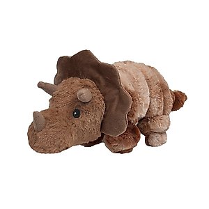 Petlou Ripples Dino Friends Triceratops Squeaky Plush Dog Toy, 26-in