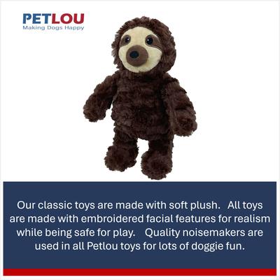 Show full view: Petlou Classic Sloth Squeaky Plush Dog Toy, 9-in slide 5 of 6