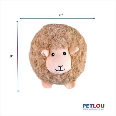 Show full view: Petlou Classic Lamb Ball Squeaky Plush Dog Toy, 8-in slide 3 of 5