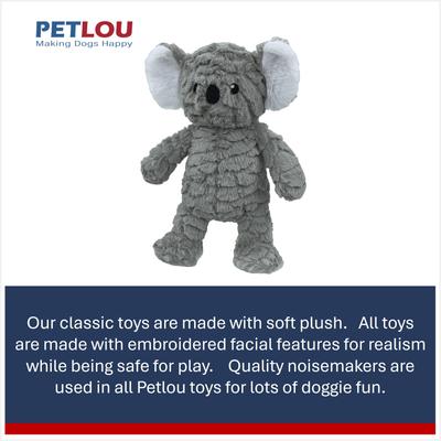 Show full view: Petlou Classic Koala Squeaky Plush Dog Toy, 9-in slide 4 of 5