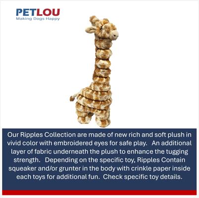 Show full view: Petlou Ripples Zoo Friends Giraffe Squeaky Plush Dog Toy, 36-in slide 4 of 5