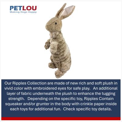 Show full view: Petlou Ripples Trapped Bunny Squeaky Plush Dog Toy, 29-in slide 4 of 5
