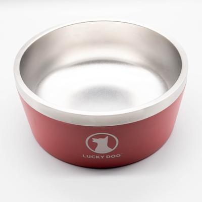 Show full view: Lucky Dog INDULGE Non-skid Stainless Steel Dog & Cat Bowl, Red, 12.5-cup slide 5 of 11