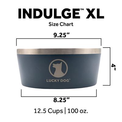 Show full view: Lucky Dog INDULGE Non-skid Stainless Steel Dog & Cat Bowl, Blue, 12.5-cup slide 4 of 12