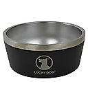Lucky Dog INDULGE Non-skid Stainless Steel Dog & Cat Bowl, Black, 12.5-cup