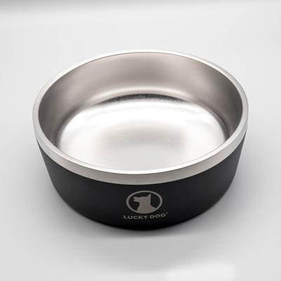 Show full view: Lucky Dog INDULGE Non-skid Stainless Steel Dog & Cat Bowl, Black, 5-cup slide 6 of 12