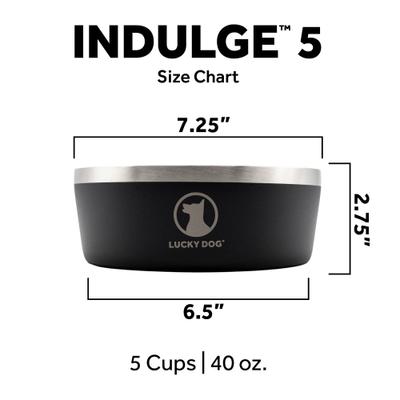 Show full view: Lucky Dog INDULGE Non-skid Stainless Steel Dog & Cat Bowl, Black, 5-cup slide 4 of 12