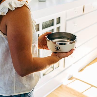 Show full view: Lucky Dog INDULGE Non-skid Stainless Steel Dog & Cat Bowl, Beige, 5-cup slide 8 of 11