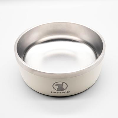Show full view: Lucky Dog INDULGE Non-skid Stainless Steel Dog & Cat Bowl, Beige, 5-cup slide 5 of 11