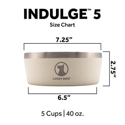 Show full view: Lucky Dog INDULGE Non-skid Stainless Steel Dog & Cat Bowl, Beige, 5-cup slide 3 of 11