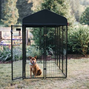 Lucky Dog STAY Series Villa Dog Kennel, Steel Grey