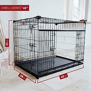 Lucky Dog Sliding Double Door Wire Dog Crate, 42 inch