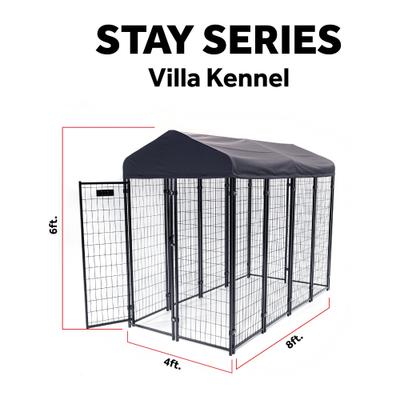 Show full view: Lucky Dog STAY Series Villa Dog Kennel, Steel Grey slide 4 of 11