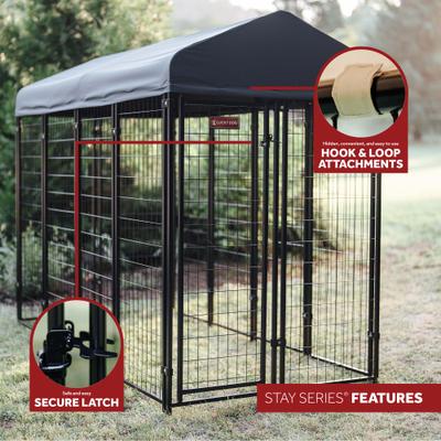 Show full view: Lucky Dog STAY Series Villa Dog Kennel, Steel Grey slide 3 of 11