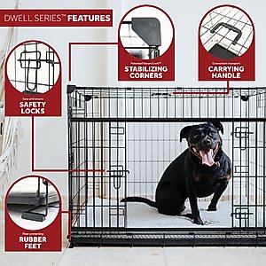 Lucky Dog Sliding Double Door Wire Dog Crate, 42 inch