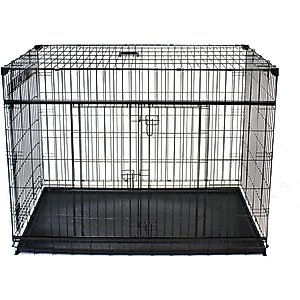 Lucky Dog Sliding Double Door Wire Dog Crate, 42 inch