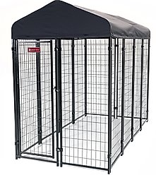 Lucky Dog STAY Series Villa Dog Kennel, Steel Grey