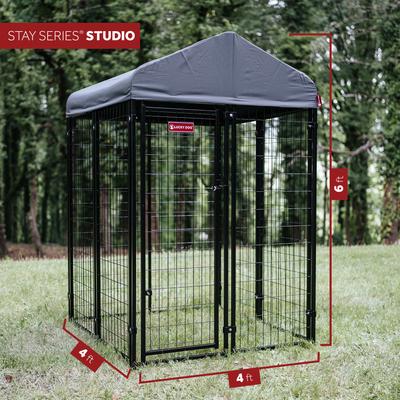 Show full view: Lucky Dog STAY Series Studio Dog Kennel, Steel Grey slide 3 of 9