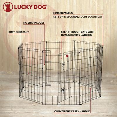 Show full view: Lucky Dog Wire Dog Exercise Pen with Step-Thru Door, Medium slide 2 of 10