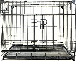Lucky Dog Sliding Double Door Wire Dog Crate, 24 inch