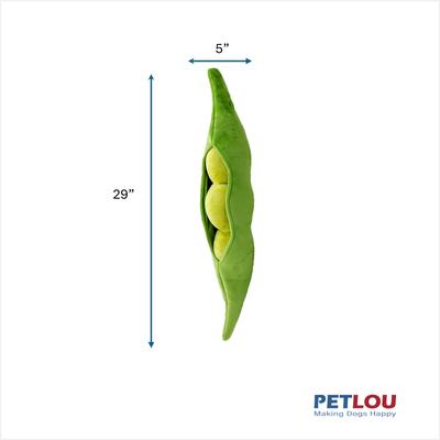 Show full view: Petlou Food Pea Pod Squeaky Plush Dog Toy, 29-in slide 3 of 5