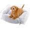 Show in main carousel: THE LICKER STORE Carole Modern Lucite Fluffy Bolster Elevated Dog & Cat Bed, Light Gray/Clear, Small/Medium, 24 x 18-in slide 1 of 10