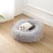Show in main carousel: THE LICKER STORE Bette Modern Lucite Fluffy Donut Bolster Elevated Dog & Cat Bed, Light Gray/Clear, Small/Medium: 20.75 x 20.75-in slide 2 of 9
