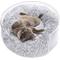 Show in main carousel: THE LICKER STORE Bette Modern Lucite Fluffy Donut Bolster Elevated Dog & Cat Bed, Light Gray/Clear, Small/Medium: 20.75 x 20.75-in slide 1 of 9