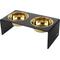 Show in main carousel: THE LICKER STORE Keaton Modern Lucite Stainless Steel Elevated Dog & Cat Bowls, Medium/Large: 7.5-in, 6.8 cup, Black/Gold slide 7 of 8