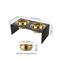 Show in main carousel: THE LICKER STORE Keaton Modern Lucite Stainless Steel Elevated Dog & Cat Bowls, Medium/Large: 7.5-in, 6.8 cup, Black/Gold slide 4 of 8