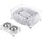 Show in main carousel: THE LICKER STORE Billie Modern Lucite Fluffy Dog & Cat Bed, Small: 24 x 15.75-in & 4-in Stainless Steel Elevated Dog & Cat Bowls, 27-oz, Light Gray/Clear slide 8 of 9