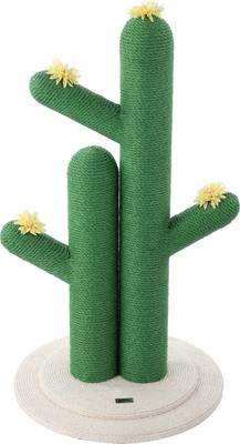 Show full view: THE LICKER STORE Socorro 34.25-in Modern Jute Double-Cactus with Flower Toys Cat Scratching Post, Green/White slide 9 of 11