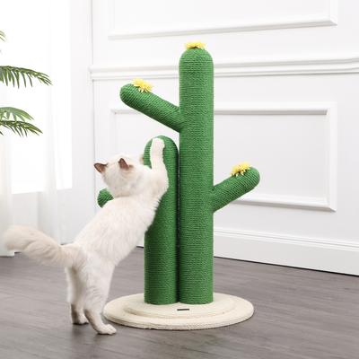 Show full view: THE LICKER STORE Socorro 34.25-in Modern Jute Double-Cactus with Flower Toys Cat Scratching Post, Green/White slide 7 of 11