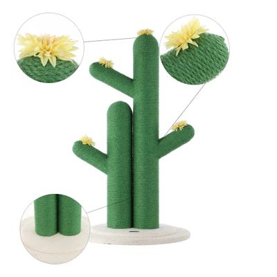 Show full view: THE LICKER STORE Socorro 34.25-in Modern Jute Double-Cactus with Flower Toys Cat Scratching Post, Green/White slide 5 of 11