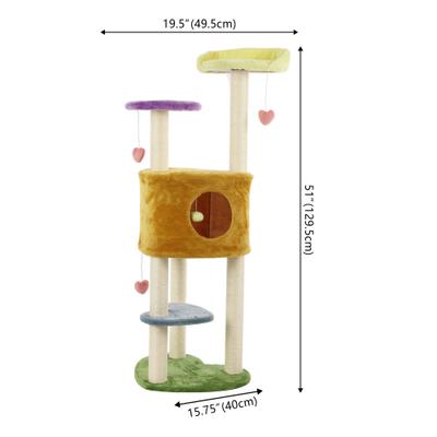 Show full view: THE LICKER STORE Aisling Modern 51-in 4-Tier Sisal Heart Cat Tree slide 4 of 10