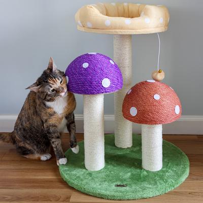 Show full view: THE LICKER STORE Pixie Cottage 22.5-in 3-Tier Sisal Mushroom Cat Tree slide 6 of 10