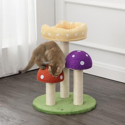 Show full view: THE LICKER STORE Pixie Cottage 22.5-in 3-Tier Sisal Mushroom Cat Tree slide 7 of 10