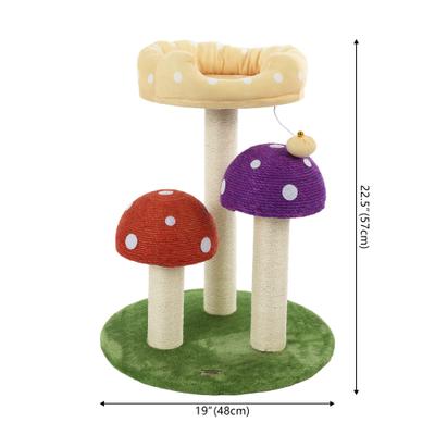Show full view: THE LICKER STORE Pixie Cottage 22.5-in 3-Tier Sisal Mushroom Cat Tree slide 4 of 10