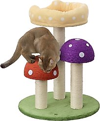 THE LICKER STORE Pixie Cottage 22.5-in 3-Tier Sisal Mushroom Cat Tree