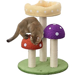 THE LICKER STORE Pixie Cottage 22.5-in 3-Tier Sisal Mushroom Cat Tree