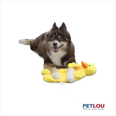 Show full view: Petlou Flattiez Fuzzy Friends Duck Squeaky Plush Dog Toy, 16-in slide 2 of 5