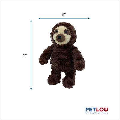 Show full view: Petlou Classic Sloth Squeaky Plush Dog Toy, 9-in slide 4 of 6