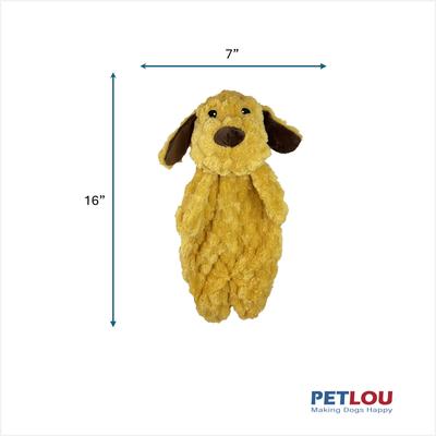 Show full view: Petlou Flattiez Fuzzy Friends Dog Squeaky Plush Dog Toy, 16-in slide 3 of 5