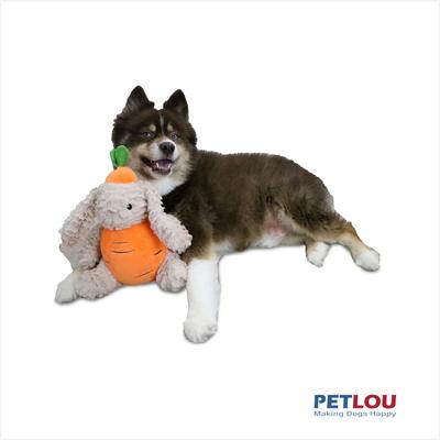 Show full view: Petlou Classic Carrot Rabbit Squeaky Plush Dog Toy, 8-in slide 3 of 7