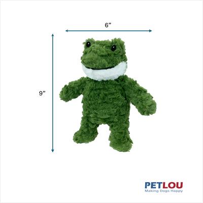Show full view: Petlou Classic Frog Squeaky Plush Dog Toy, 9-in slide 3 of 6