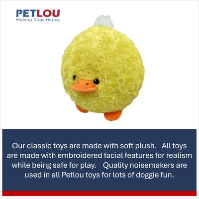 Show full view: Petlou Classic Duck Ball Squeaky Plush Dog Toy, 8-in slide 4 of 5