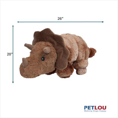 Show full view: Petlou Ripples Dino Friends Triceratops Squeaky Plush Dog Toy, 26-in slide 4 of 6